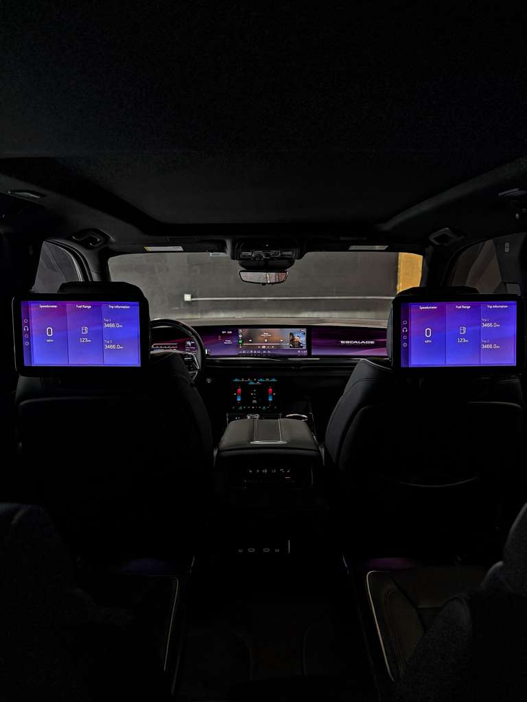 2025 Cadillac Escalade with TVs