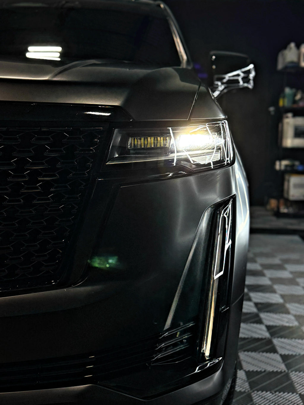 Satin Black Cadillac Escalade