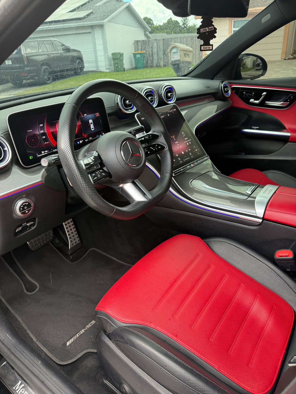 Black Mercedes Benz C-300 with Red interior