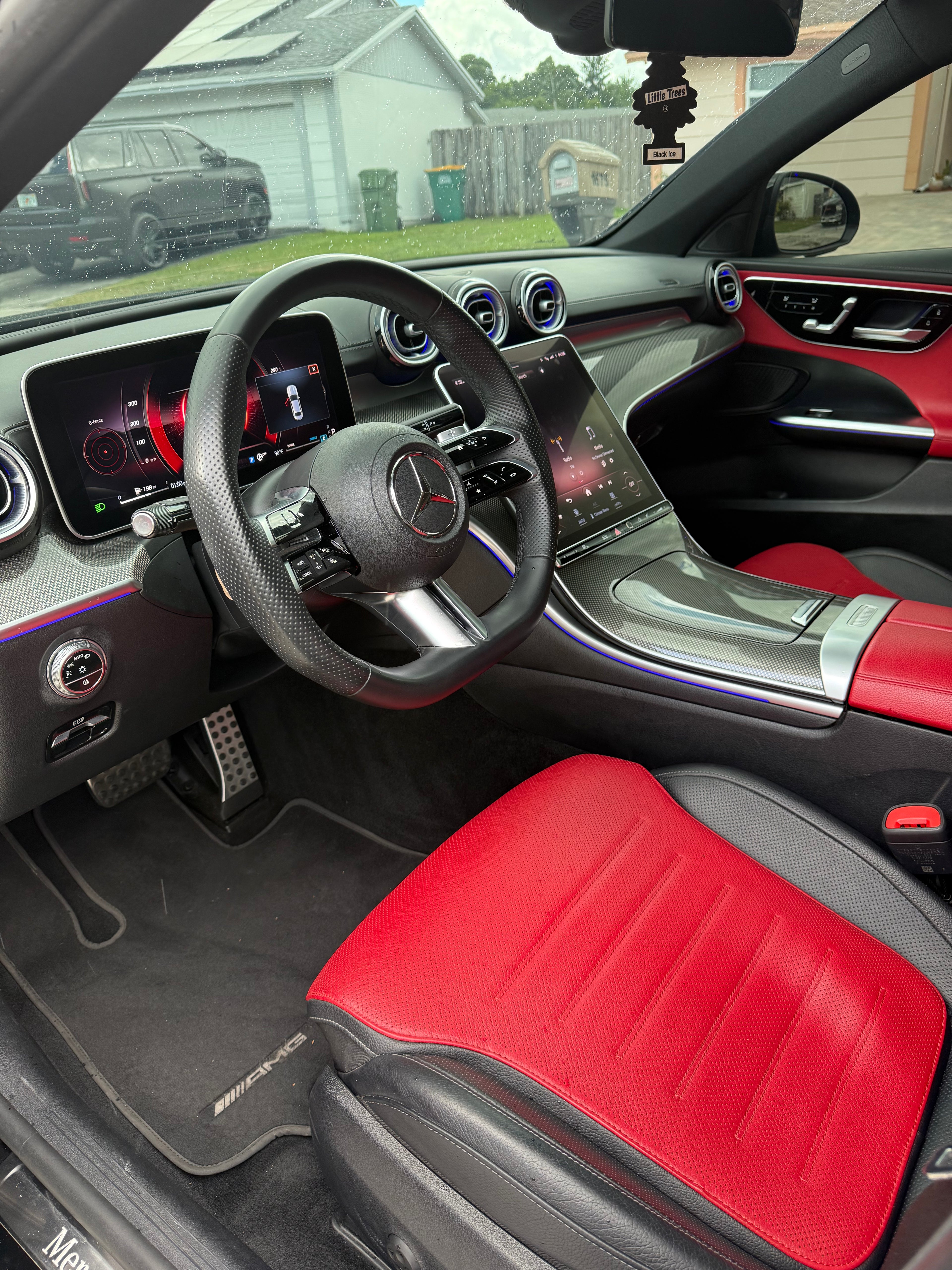 Black Mercedes Benz C-300 with Red interior